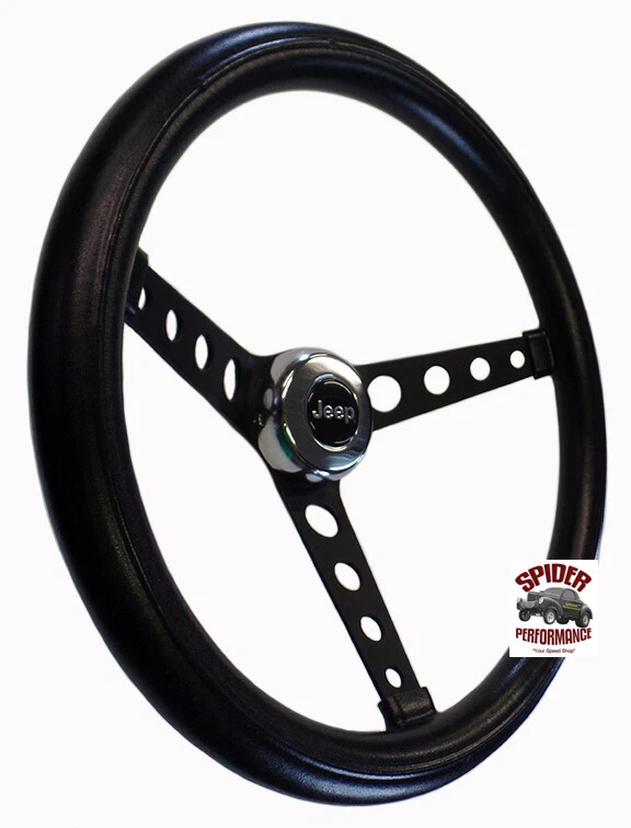 1976-1995 Jeep steering wheel 14 1/2" CLASSIC BLACK - Image 2 of 4