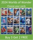 2024 Disney Worlds of Wonder Cards - Complete your collection! Buy 3 Get 2 FREE