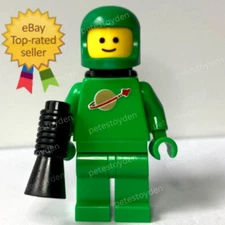 NEW REAL LEGO Bright Green Spaceman Classic Helmet Air Tank Minifigure Megaphone