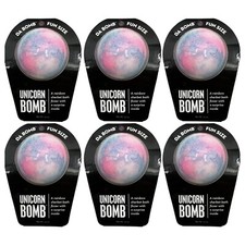 6 Pack Da Bomb Bath Fizzers with Surprise Unicorn Bombs 3.5 oz Rainbow Sherbet