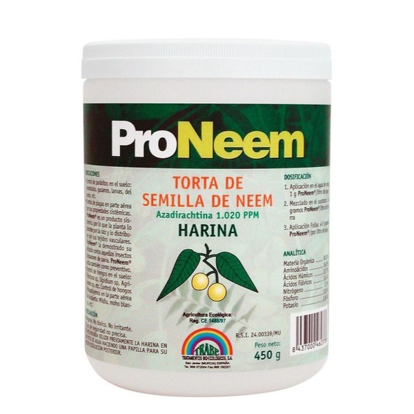 Torta de Neem Polvo 450g Trabe,PRONEEM fungicida insecticida nematicida bio