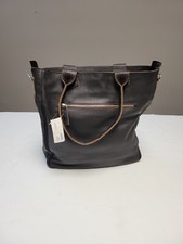 $250 Urban Travelware Dark Brown Leather Tote Bag Shoulder Strap Zip-top Nwt 