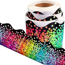 Colorful Dot Trim Border Confetti Bulletin Board Self