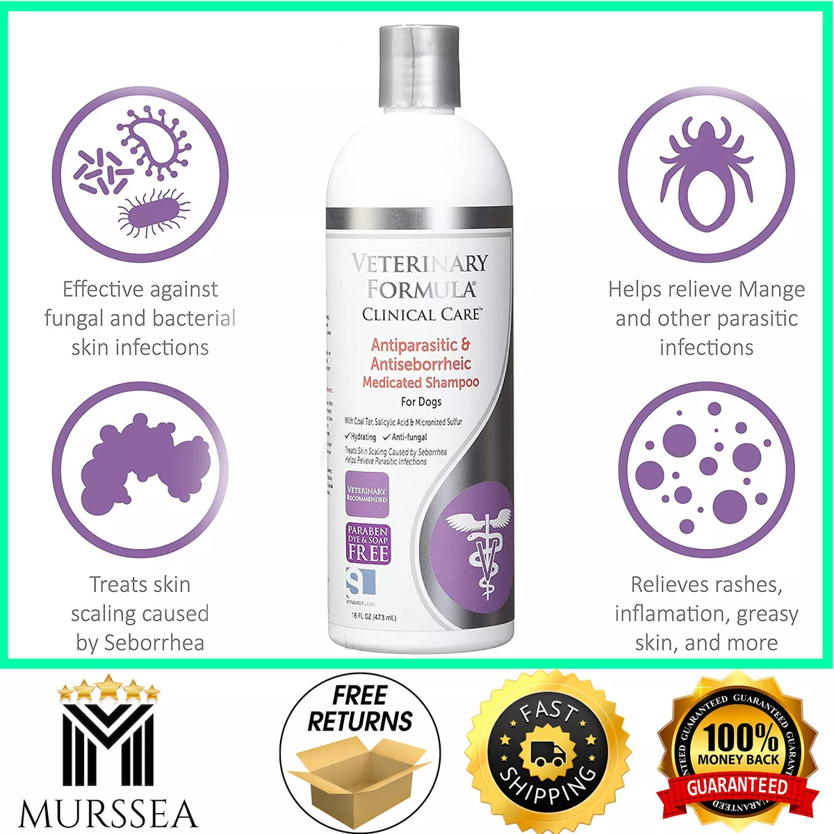 Veterinary clinical care top antiparasitic & antiseborrheic shampoo