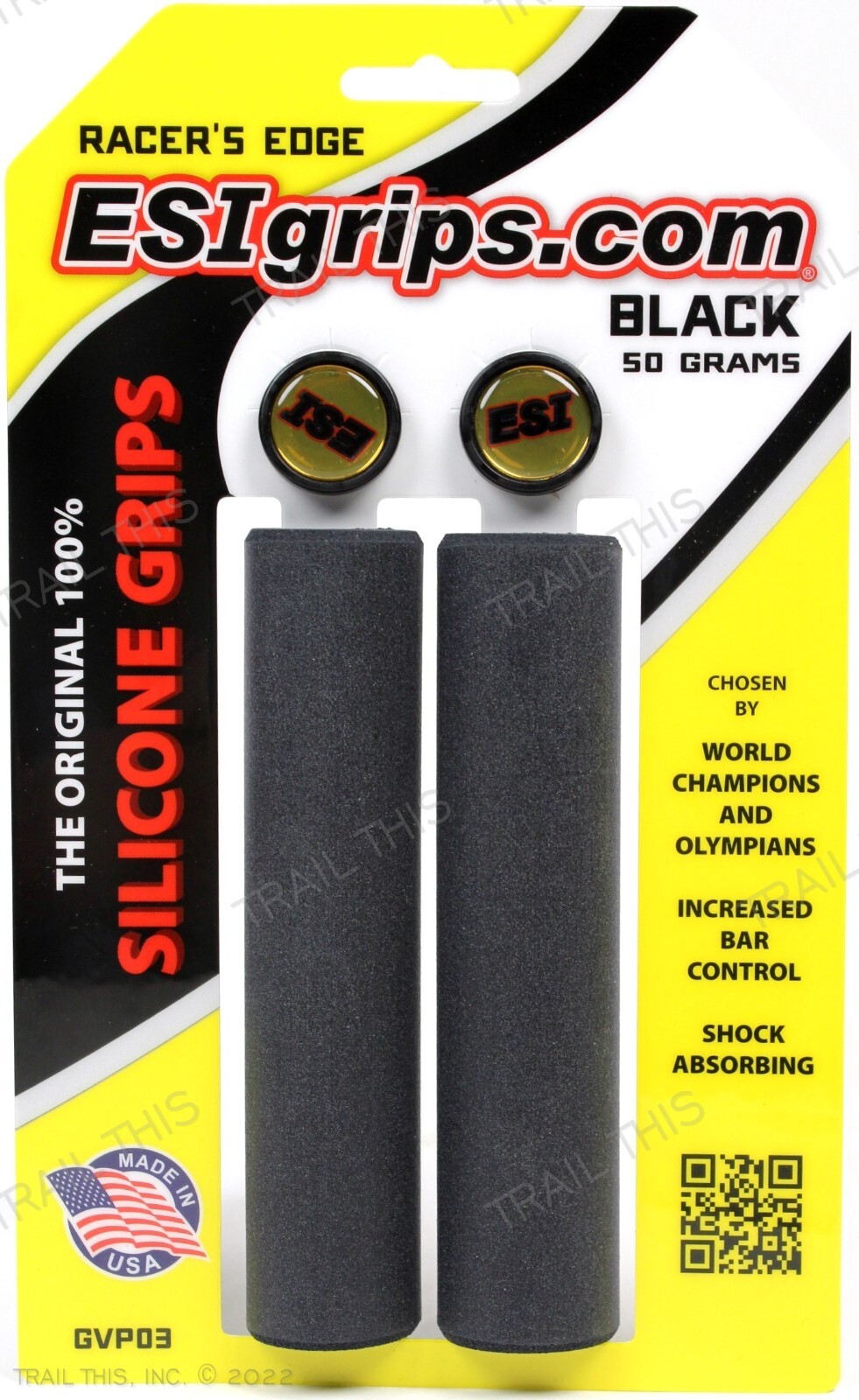 ESI Racer's Edge Silicone Thin Grips MTB Bike Racers 30mm x 130mm 50g 100% Black