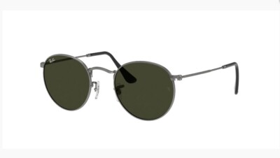 New RAY-BAN RB3447 Round Metal Frame Sunglasses Gunmetal Gray. 51