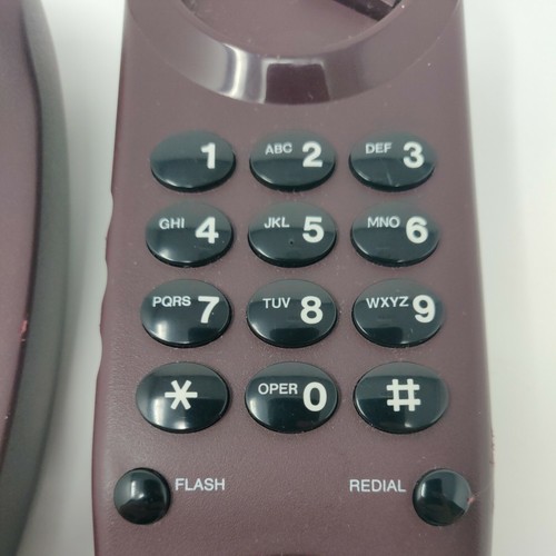 Vintage AT & T Push Button Maroon Red Desk or Wall Mount Design Line 140 - Zdjęcie 3 z 5