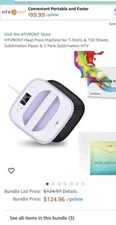 Htvront Portable Heat Sublimation Press Machine for T-Shirts 10"x10" Purple