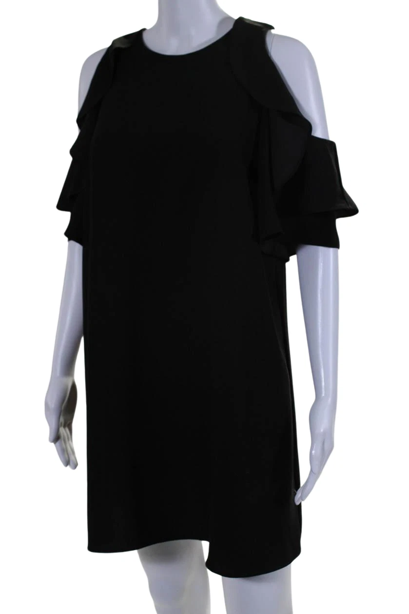 Abito donna Kate Spade senza maniche con volant e orlo a tubino linea A nero taglia S