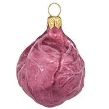 RED CABBAGE EUROPEAN BLOWN GLASS CHRISTMAS TREE ORNAMENT GARDEN FOOD
