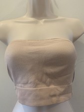 H&M Bandeau Bra Top Padded Strapless Seamless Ribbed Small Freepost
