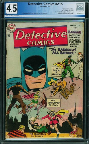 1955 D.C. Comics Detective Comics 215 CGC PGX 4.5. Rare Batman Issue
