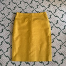 NWT J. Crew Womens Sz 0 Mustard Yellow No. 2 Straight Pencil Skirt 110