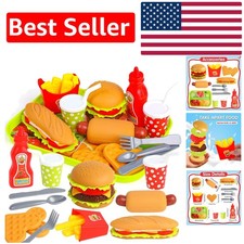 Ultimate Pretend Play Food Set: Hamburger, Pizza  More for Kids' Role Play