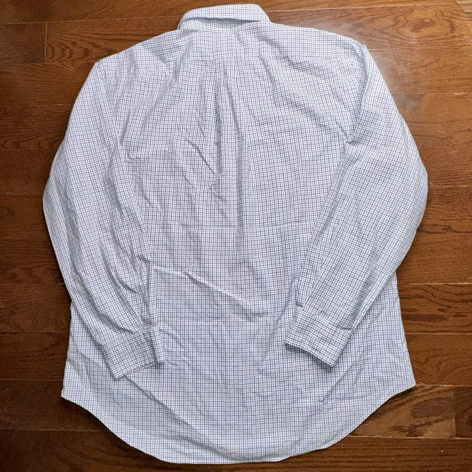 Ralph Lauren Men Classic Fit Button Down Plaid 15.5-32/33 Blue Pony Preppy - Image 3 of 4