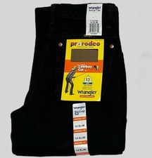 Wrangler Jeans Boys 14 Slim Cowboy Cut Original Fit Black Adjustable Pro Rodeo
