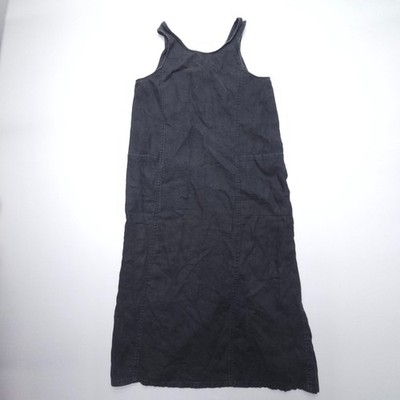 CP Shades Linen Blend Maxi Dress Womens ~ Small Black Lagenlook Pockets Tank