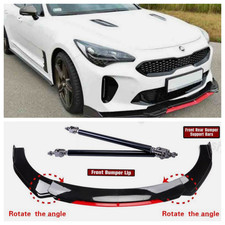 For Kia Stinger Forte Glossy Front Bumper Lip Spoiler Splitterstrut Rods Us For Kia Stinger Forte Glossy Front Bumper Lip Spoiler Splitterstrut Rods Us