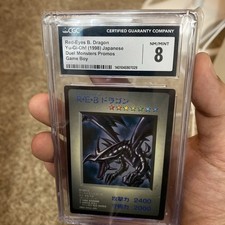 Yugioh Card Red-Eyes Black Dragon Gameboy Duel Monsters Promo 1998 PSA 8 NM/M