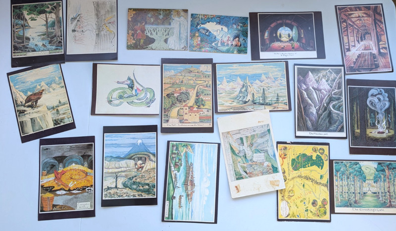 18 Vintage JRR Tolkien Hobbit Cards 1970s Series 1 2 Middle Earth Art Lot LOTR