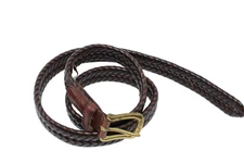 Men’s Fossil Genuine Leather Belt Brown 42" Long Business Casual Dress Braided