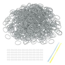 1200 Pcs Loom Rubber Bands Kit with 50 Pcs S-Clips 2-Hooks, Gray