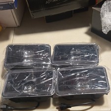 4Pcs 4x6 Led Headlights DOT Approved Peterbilt 379 Headlights Compatible With H4
