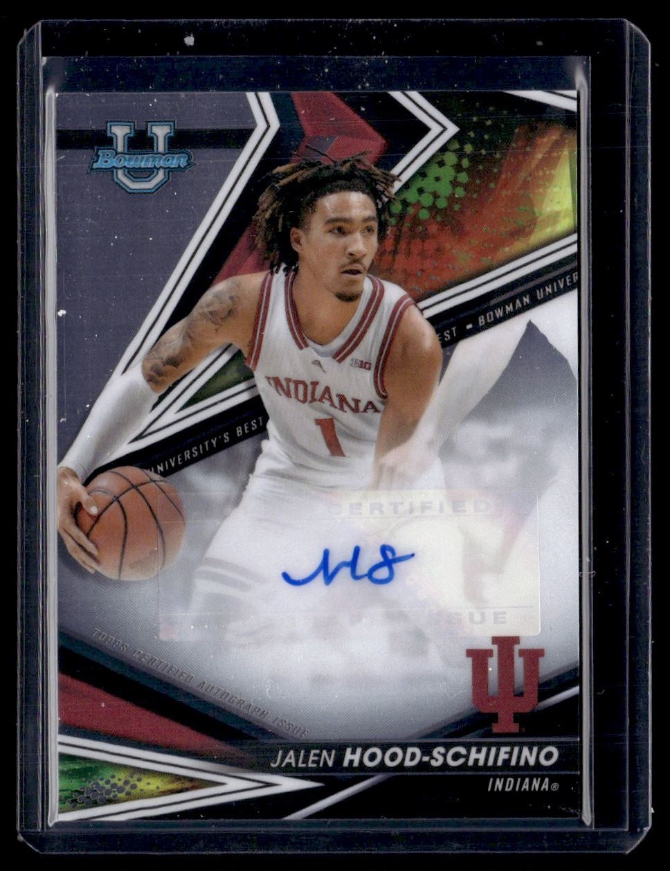 2022-23 Bowman University Best of 2022 Jalen Hood-Schifino Auto Indiana Hoosiers