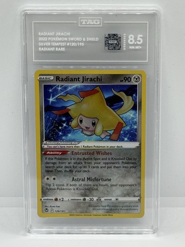 TAG 8.5 NM MT+ Radiant Jirachi 120/195 Swsh12 Sword & Shield Silver Tempest Holo