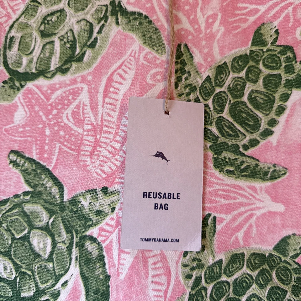 Bolso de Mano Tommy Bahama Tortuga Estampado Gráfico Lona Playa Viaje Resort Vacaciones Foto 2 de 4