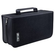 Siveit DVD Case, 128 Capacity CD/DVD Case Wallet Binder White binder, Black