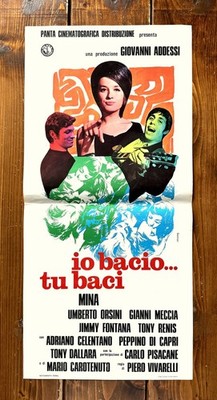 LOCANDINA MANIFESTO CINEMA POSTER IO BACIO TU BACI CELENTANO MINA MUSICA ROCKERS