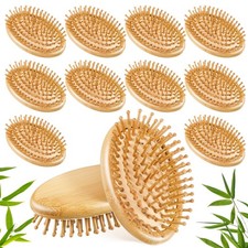 12 Pack Bamboo Hair Brush Scalp Massager, Wooden Anti-Static Hairbrush Comb B...