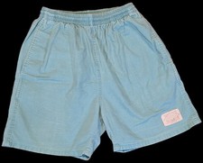 Off Shore Cotton Swim Trunks Vintage 80s-90s Shorts, Light Blue/Navy size S
