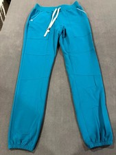 FIGS Technical Collection Cargo Scrub Pants Womens S/T Blue Drawstring Waist
