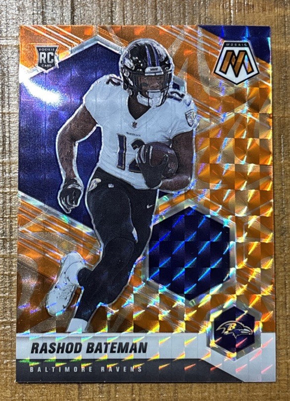 2021 Panini Mosaic - Rookies Rashod Bateman #310 Mosaic Reactive Orange Prizm...