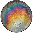 1990 American Silver Eagle ASE PCGS MS67 Monster rainbow toning Wow!