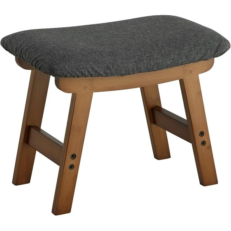 Taburete otomano de bambú cómodo reposapiés sala dormitorio cocina nuevo Foto 2 de 4