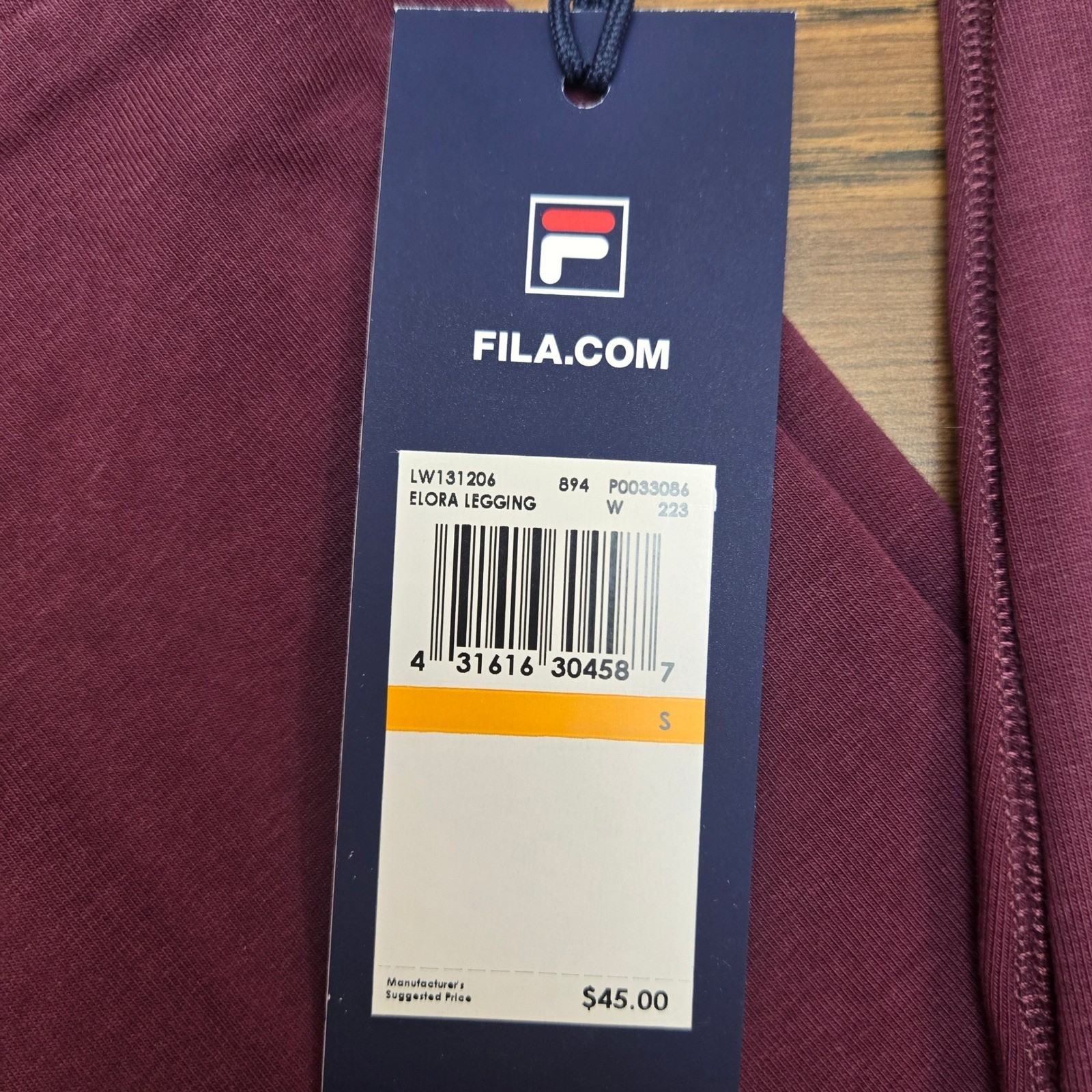 Leggings Fila Elora tempo libero Activewear logo viola leggings taglia S