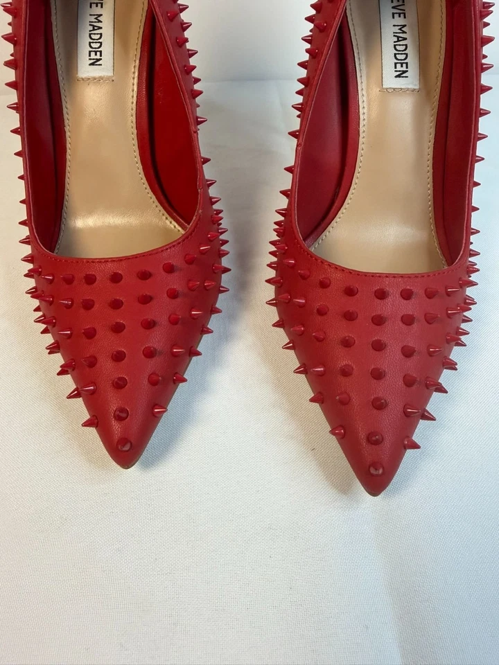 Zapatos de salón Steve Madden Vala rojos puntiagudos para mujer talla 7 formales de tacón de aguja alto elegantes Foto 4 de 4