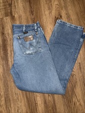 Vintage Wrangler Jeans Mens 35x32 Light Blue Denim Cowboy Cut 13MWZ Mexico