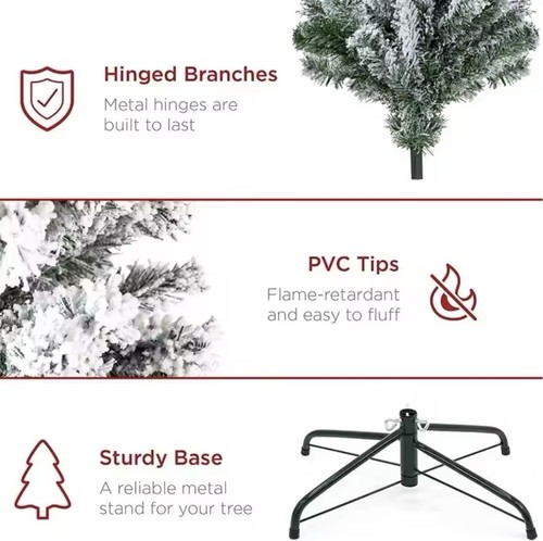 Giantex Gran Sasso 230cm Albero di Natale Innevato 1346 Rami Super Folto - Afbeelding 5 van 10