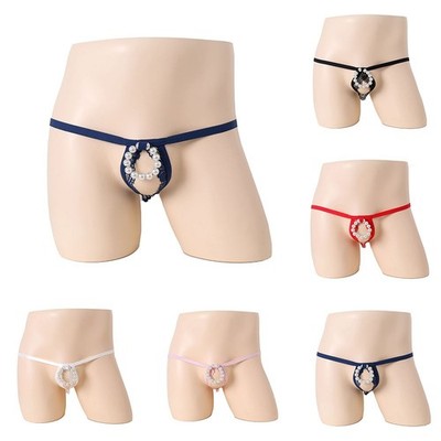 Neu Mode Herren O Ring Loch G String Tanga Schritt offen Unterwäsche Dessous