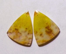 34.75 Cts Natural Green Opal Drilled Cabochon Match Pair Gemstone 31X23.3MM 11