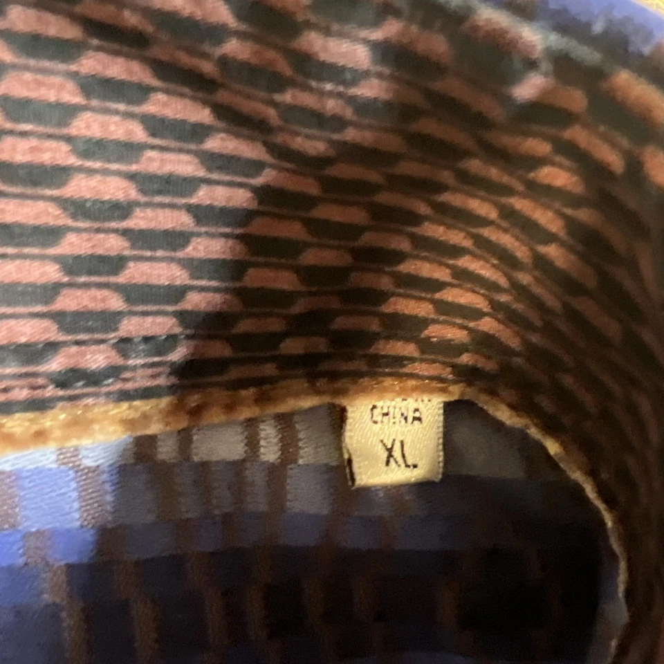 Bugatchi Uomo Shirt Men's XL Blue Stripe Long Sleeve Button Up - Image 4 of 4