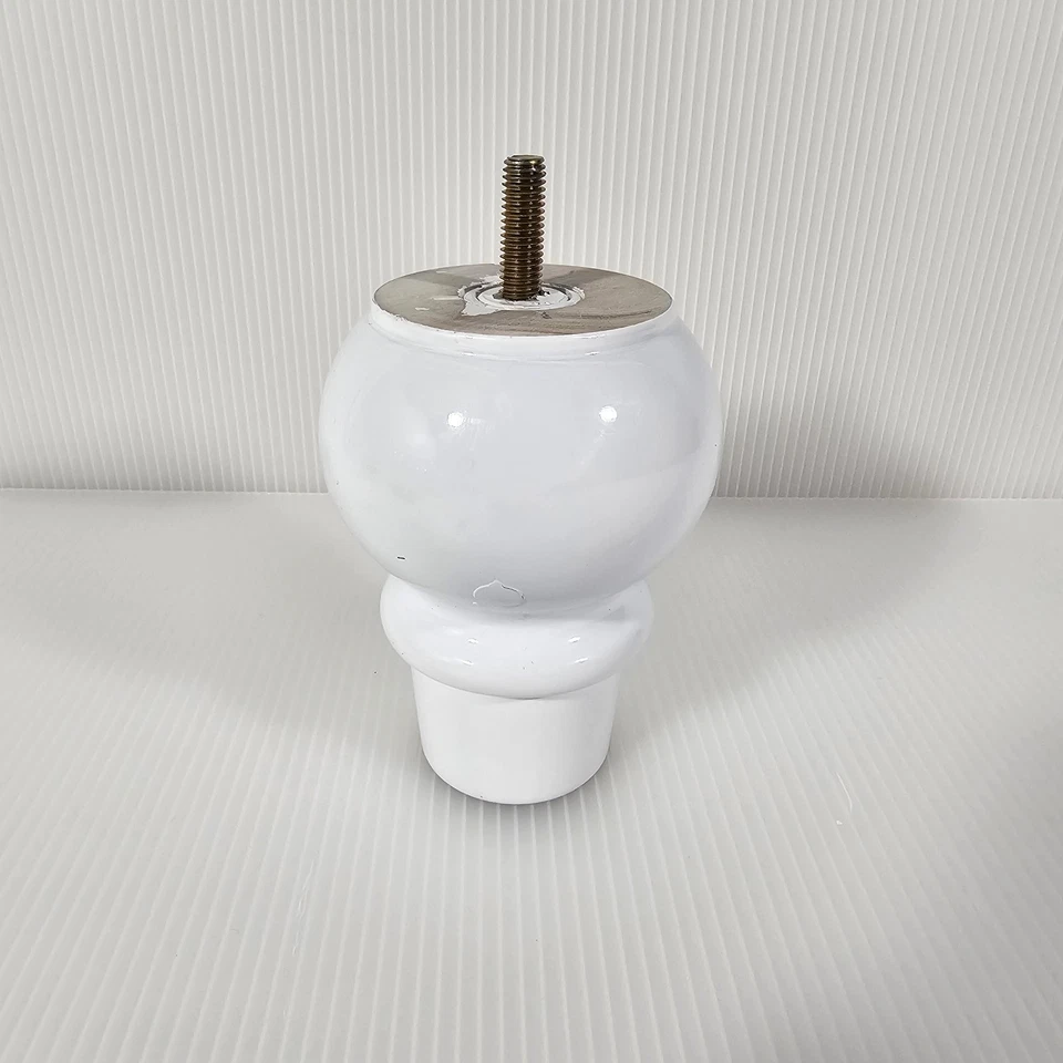 Patas redondas de madera para sofá, juego de 2, patas de sofá para muebles, 4 pulgadas, blanco Foto 3 de 4