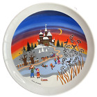 Barbara Fürstenhofer Vibrant Winter Scene 9" Plate Made in Limoges France