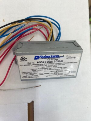 ROBERTSON RSO226CQ120BLS FLUORESCENT BALLAST, 2-LAMP, 26W 4-PIN CFL, 120V