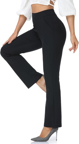 Agenlulu High Waisted Dress Pants for Women Regular/Tall Bootcut Elastic Waist P