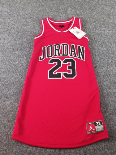 JORDAN GIRLS GYM RED WITH BLACK JERSEY DRESS SMALL - Picture 2 of 6